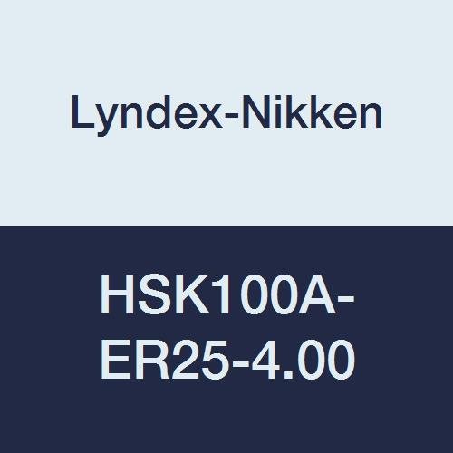 Lyndex-Nıkken HSK100A-ER25-4.00 Serisi HSK ER Yüksek Tork Collet Chuck, HSK100A Konik, 4 Uzunluk, 0.039-.629 Aralığı, ER25 Boyutu