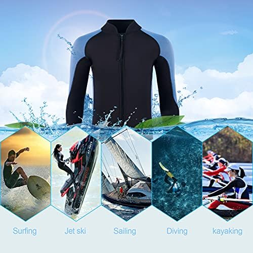 FLEXEL Neopren Wetsuit Ceket Erkekler Rüzgar Geçirmez dalış elbisesi Erkekler için Tops Şnorkel Tüplü Dalış Kano Kayaking Sörf