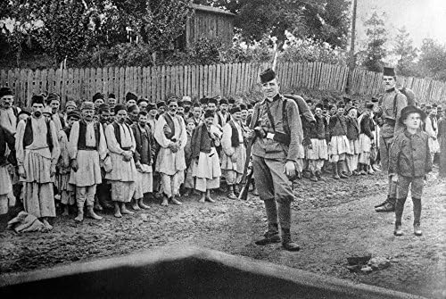 Birinci Dünya Savaşı Mahkumları C1914 Nserbian Gerilla Savaşçıları Kreka'da Esir Alındı Avusturya-Macaristan (Şimdi Bosna Hersek)