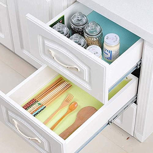 Kinweed 12 ADET Raf Paspaslar Buzdolabı Gömlekleri Yıkanabilir Buzdolabı Pedleri Buzdolabı Paspaslar Çekmece Masa Placemats(4