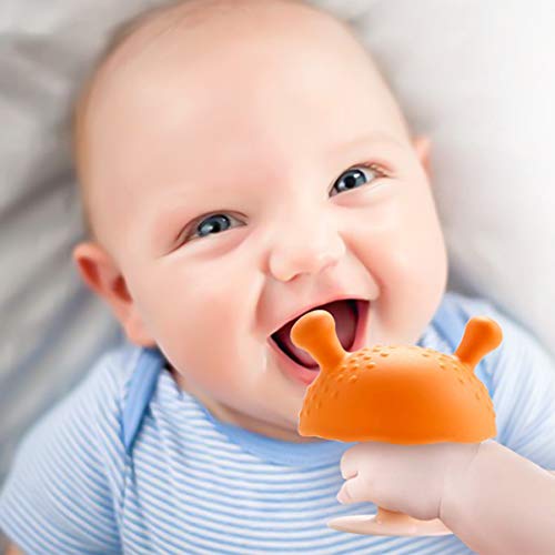 EXCEART 2 Pcs Diş Kaşıyıcı Emzikler Silikon Bebek Diş Kaşıyıcı Oyuncak Mantar Şekli Yatıştırıcı diş Kaşıyıcı Oyuncaklar Bebek