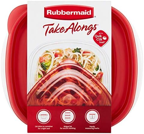 Rubbermaid TakeAlongs Derin Kare Gıda Saklama Kapları, 5.2 bardak, 8 paket ( 4 kapak + 4 konteyner)