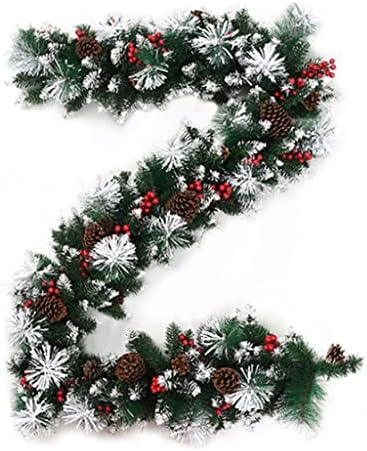 Noel Çelenk Noel Çelenk, 9 Metre Kar Akın Yapay Tatil Çelenk Noel Süslemeleri için Merdiven Şömineler Duvar Kapı Noel Dekorasyon