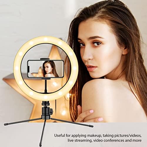 Parlak Selfie Halkası Üç Renkli ışık Samsung SM-P6000ZWVXAR-R için Çalışır Canlı Yayın/Makyaj/YouTube/TikTok/Video/Çekim için