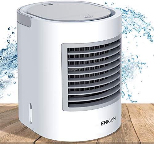 Taşınabilir Klima, Kişisel Mini Hava Soğutucu, sessiz USB Masa Evaporatif Hava Soğutucu Fan ile 7 Renk gece ışık, Hızlı Soğutma