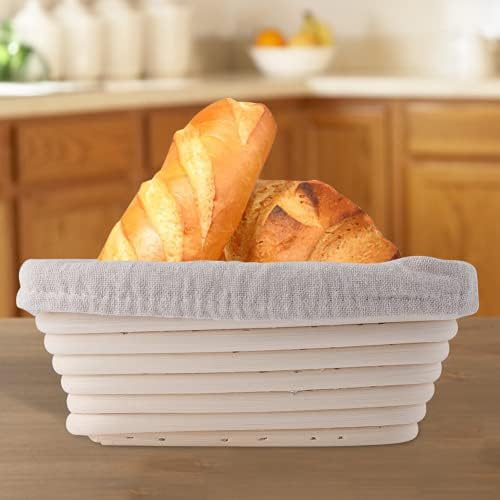 SALUTUY Rattan Kase, Doğal Rattan Kullanarak El Yapımı Ekmek için El Yapımı Rattan Sepet Ekmek Somunlarını Görüntülemek ve Servis
