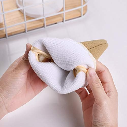 2 Paket banyo eldiven Mitt peeling ve vücut Scrubber lif kabağı cilt masaj duş sünger havlu (menekşe)için