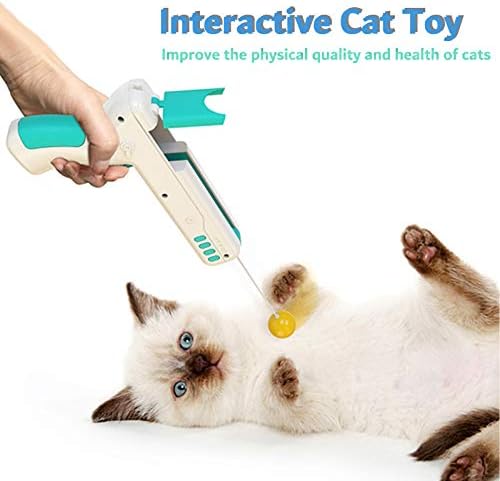 BEİTESTAR Interaktif Kedi Oyuncaklar Kapalı-Kedi Tüy Oyuncak Kediler Interaktif Kabartma Sıçrama Tabancası, kedi Oyuncak ile