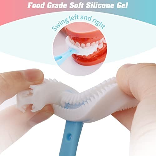 6 Paket Çocuklar U Şekilli Diş Fırçası Silikon Fırça Kafası,360° Oral U-Tipi Beyazlatma Masaj Diş Fırçası için Çocuk Eğitim Diş