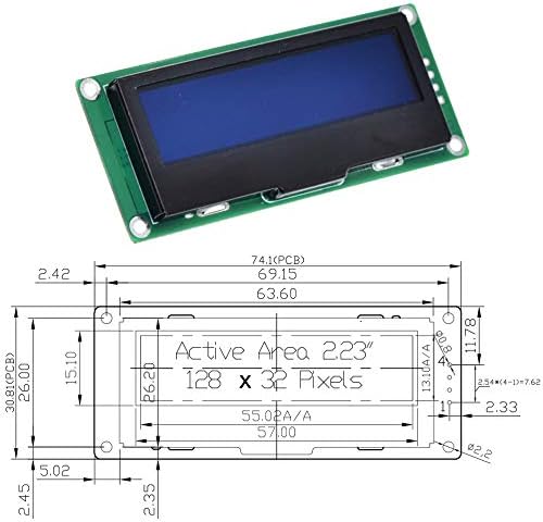 Arduino için-HENG Modülü Kitleri Aksesuar 1 Pcs 2.23 inç 4 P IIC Beyaz/Sarı/Mavi/Yeşil OLED Ekran ile adaptör panosu modülü SSD1305