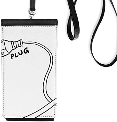 Fiş Hattı El-Çizim Boya Telefon Cüzdan çanta Asılı Cep Kılıfı Siyah Cep