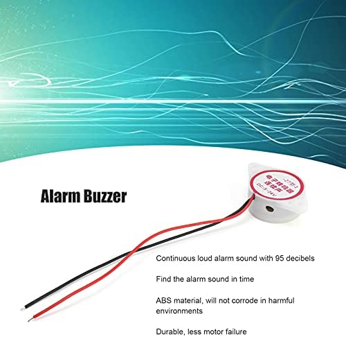 Yüksek Desibel Alarm Buzzer, Piezoelektrik Dayanıklı ABS Malzeme Alarm Sireni için Sinyal Alarmı için Sürekli Ses Buzzer (beyaz)