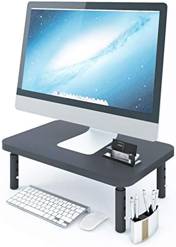 Husky Mounts Monitör Yükseltici Laptop Standı, Ayarlanabilir Ayaklar, İstiflenebilir, 14,5 x 9,5 x 6 Maksimum Yükseklik, Ahşap