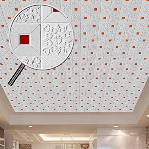 CHXW 3D Stereo duvar Çıkartmaları Kendinden Yapışkanlı Tavan Dekoratif Sticker Çatı Panelleri Köpük Duvar Kağıdı Oturma Odası