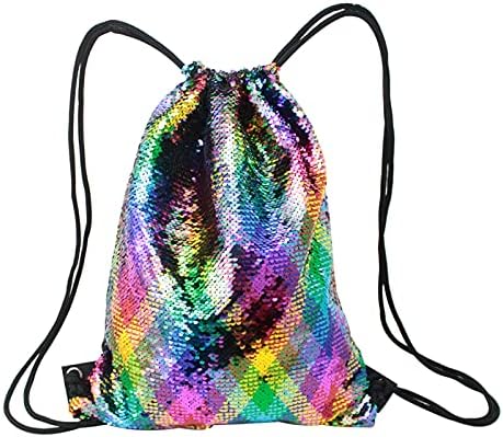 AMIJOUX Renkli Pullu İpli sırt çantası, Spor Salonu İpli Çanta Spor Alışveriş için, dans Sırt Çantası Spor Yoga Hediyeler için