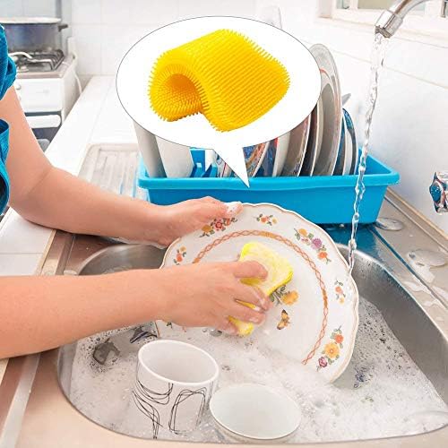 Islak Mutfak Temizleme Silikon Süngerler Kullanımlık Bulaşık Yıkama Scrubber Fırça için Plaka, Kase, Pot, Meyve, Sebze, araba,
