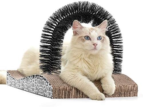 FUKUMARU Kedi Öz Groomer, 2.0 Sürüm Kedi Kemer Yüz Scratcher ile Scratcher Ped, kediler Geri Bakım Masaj Oyuncak Fırça için Kapalı