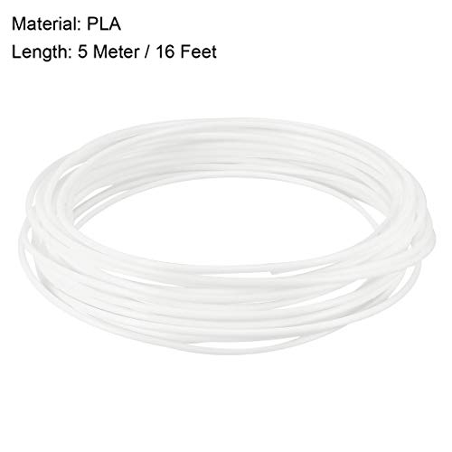 uxcell 3D Kalem Filament Yedekler, 16Ft, 1.75 mm ABS filamenti Yedekler,Boyutsal Doğruluk + / -0.02 mm,3D Yazıcı için, Beyaz