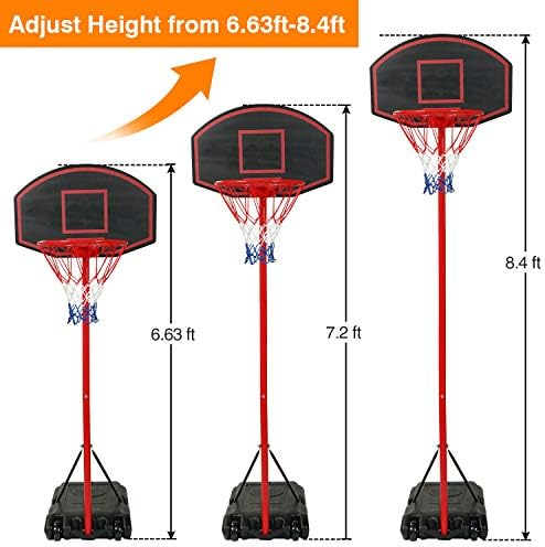 Yüksekliği Ayarlanabilir basketbol potası Taşınabilir Backboard Sistemi Standı w / 28 İnç Backboard 2 Tekerlekler Doldurulabilir