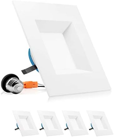 PARMİDA 6 inç Kısılabilir LED Kare Gömme Güçlendirme Aydınlatma, Kolay Downlight Kurulumu, 12W (100W Eqv.), 950lm, Tavan lambaları,