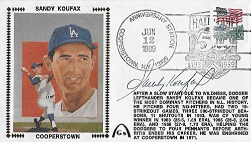 Sandy Koufax İmzalı Los Angeles Dodgers Hall Of Fame Önbellek JSA Kimliği Doğrulandı-MLB Kesim İmzaları