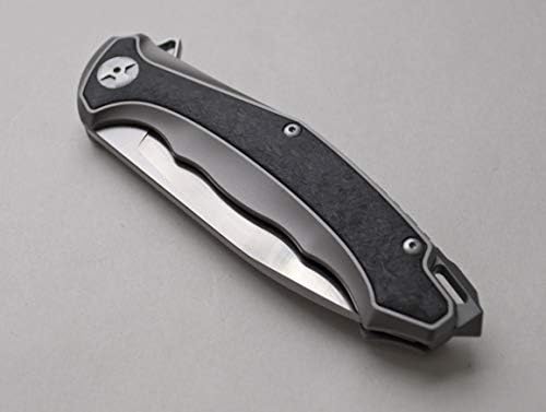 DEFCON Orman Bıçak Ajan 9 S35VN Titanyum EDC Katlanır Pocket Knife ile Gerçek Karbon Fiber