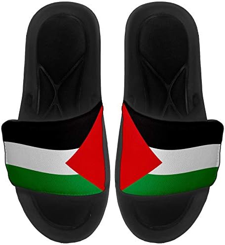ExpressİtBest Yastıklı Slide-On Sandalet / Erkekler, Kadınlar ve Gençler için Slaytlar-Filistin Bayrağı (Filistin) - Filistin