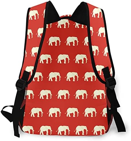 Fil hayvan kırmızı arka plan üzerinde rahat Sırt Çantası sırt çantaları Tote seyahat sırt çantası kadınlar Ve Erkekler İçin
