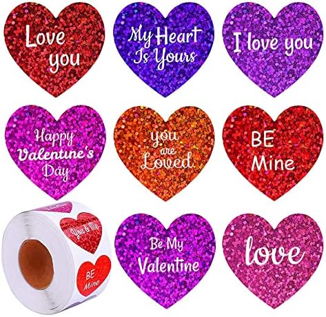 Newmind İşlevli Kalp Şekli Farklı Harfler Çıkartmalar, Renkli Dekoratif Sızdırmazlık Etiketleri, 500 Çıkartmalar sevgililer Günü