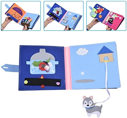 FEBUD Gökkuşağı Keçe Etkinlik Kitapları Bebekler için, Bebek Öğrenme Duyusal Kitap, Yaşam Beceri Eğitimi ve Tanımlamak 3D Bez