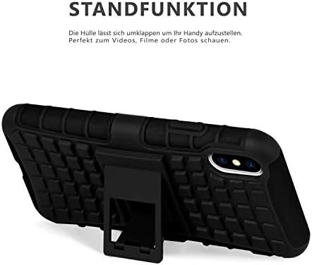 Birleşik Kılıf Kaymaz Kapak İçin Kickstand İle Apple iPhone X / XS / Siyah / Hibrid Sert