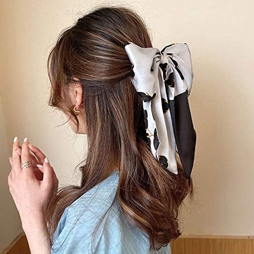ZLDGYG JJZSF Çiçek Baskı Scrunchies Kadınlar Elastik Hairband Yay Saç Kauçuk Halatlar Kızlar Tatlı Saç Bağları Saç Aksesuarları