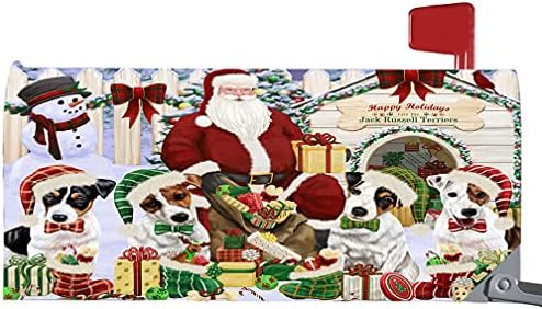 Mutlu Tatiller Noel Jack Russell Köpekler Evi Toplama 6. 5x19 İnç Manyetik Posta Kutusu Kapağı Posta Kutusu Kapağı Sarar Bahçe