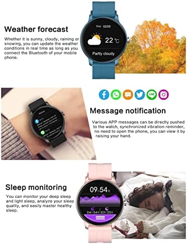 Akıllı saat, 1.3 HD Dokunmatik Ekran Spor Izci Smartwatch, Spor Saatler Uyku nabız monitörü, IP67 Su Geçirmez Pedometre Etkinlik