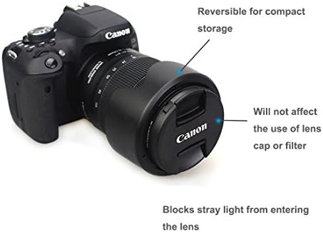 LXH Siyah Değiştirir EW-73D Geri Dönüşümlü Kamera Çiçek Süngü Lens Hood Gölge ile Uyumlu Canon EF-S 18-135mm f / 3.5-5.6 ıs USM