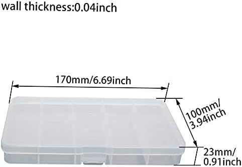 Bettomshin Bileşen Saklama Kutusu-Plastik Sabit 15 Izgaralar Elektronik Komponent Konteynerler Alet Kutuları Temizle Beyaz 170x100x23mm