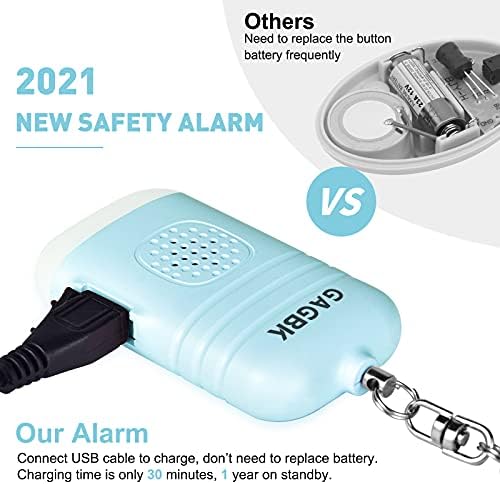 Kişisel Alarm, Kişisel Güvenlik Alarmı, Acil durum LED El Feneri ile Kadınlar için Savunma Anahtarlık USB Şarj Edilebilir Güvenlik
