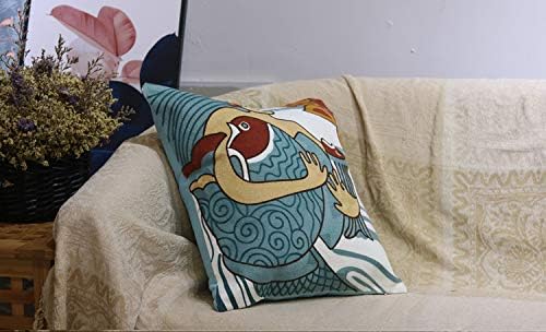 HoneyDec Boho Yumuşak Atmak Yastık Kapakları Dekoratif Soyut Sanat Abartılı Mitoloji Şekil Parlak Renk Nakış Yastık Kılıfı 18x18
