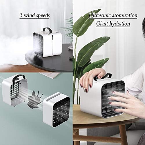 Taşınabilir Hava Soğutucu Fan, USB Sprey Cep Telefonu Standı Kapalı Kişisel Klima, küçük Hava Nemlendirici 4 İn 1 için Yurt Ofis