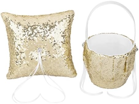 Abbraccia Düğün Parti Malzemeleri Kristal Pullu Çiçek Kız Sepeti + - Altın
