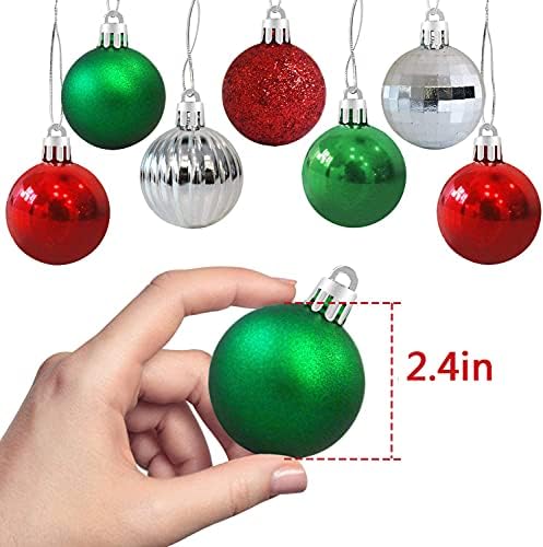 30ct Kırmızı ve Yeşil noel Topu Süsler Noel Ağacı için-6 Tarzı Ağacı Süsler Süslemeleri 2.4 Kırılmaz Noel Asılı Top-Noel Deorations