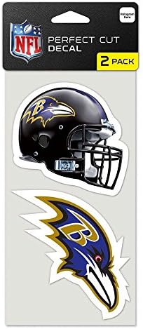 WinCraft NFL Baltimore Ravens Mükemmel Kesim Çıkartması (2'li Set), 4 x 4