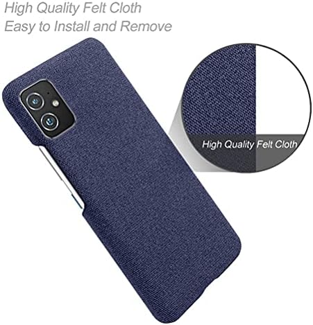 Asus Zenfone 8 için SHUNDA Kılıfı, Ultra İnce Keçe Kumaş Anti-Parmak İzi Koruma Kapağı Asus Zenfone 8 için 5.9 - Mavi