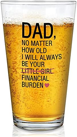 Kızı - Babadan Baba için Komik Bira Bardağı Bardağı Kaç Yaşında Olursa Olsun Her Zaman Mali Yükün Olacağım Bira Bardağı, Yenilik