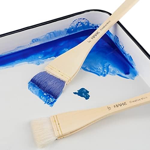Yaratıcı Mark Sanatçı Hake Fırça Suluboya-3 Parça Sanat Seti - Akrilik Boya Fırçası Boyama Kiti ile Yumuşak Beyaz Saç-Seramik
