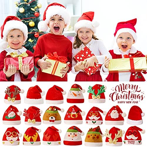 Santa Şapka, Noel Tatil Şapka Çocuklar için, Unisex Kadife Konfor Noel Şapka Klasik Kürk Yeni Yıl Tatil Parti Malzemeleri